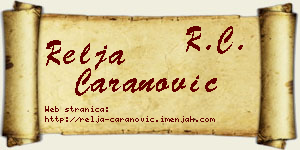 Relja Caranović vizit kartica